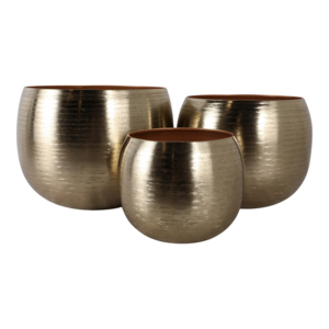 Set di 3 vasi per fiori in metallo martellato, fioriere decorative da interno ed esterno per la decorazione della casa - Product Image 6