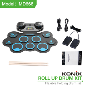 Giá rẻ MANTA đặc biệt trống đặt kỹ thuật số Roll-up <span class=keywords><strong>Midi</strong></span> Bộ gõ bàn đạp cụ miếng đệm được xây dựng trong loa stereo 9 silicon trống - Product Image 2