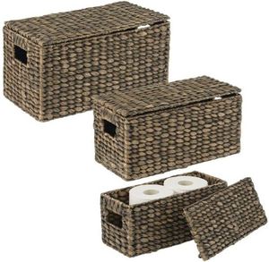 Cesto in Tessuto Oxford Nero, Scatola Portaoggetti per Alimenti, Unico Contenitore per <span class=keywords><strong>Pane</strong></span> in Poliestere, Sacchi con Coulisse, Cesto in <span class=keywords><strong>Vimini</strong></span> Durevole in Legno Massello - Product Image 4