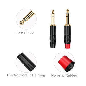 ปลั๊กเสียงสเตอริโอขนาด 6.35 มม. ชุบทองสำหรับขั้วต่อเครื่องขยายเสียงมิกเซอร์ YY-3219S - Product Image 2