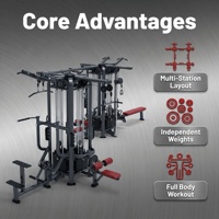 Machine d'entraînement de force commerciale multifonction intégrée à 16 stations pour un entraînement complet du corps, équipement de gym pour l'entraînement en salle