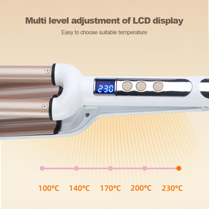 <span class=keywords><strong>Fer</strong></span> à boucler professionnel 5 barils de 16 mm à ions négatifs en céramique pour ondulations aquatiques, avec écran LCD, vente en gros - Product Image 3