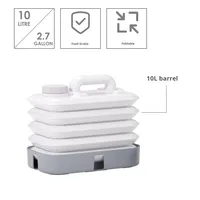 Großer tragbarer faltbarer PVC-Wassertank mit 10l Kapazität Multifunktion aler, erweiterbarer Camping-Wander handtasche Tragbarer Klapp speicher