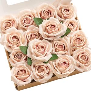 <span class=keywords><strong>Prix</strong></span> de gros Soie Fleurs Champagne Rose Artificielle pour la Décoration de Mariage Cadeau de Saint Valentin - Product Image 4