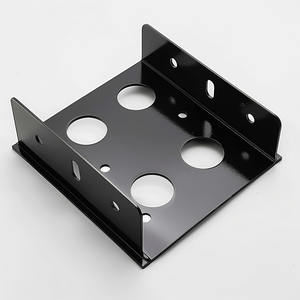 Fabrication sur mesure de pièces en tôle noire brillante, pliage CNC de précision, support en forme de U, base de montage en acier pour l'électronique - Product Image 3