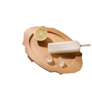 Plateau en bois massif 27,5x18x2cm, plateau de service pour thé, café, dessert, usage familial - Product Image 5