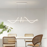 Suspension de restaurant JACKSUN - Style minimaliste moderne, design linéaire long, éclairage LED pour salle à manger, table, comptoir de bar