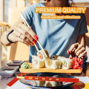 Palillos de bambú desechables de 9 pulgadas Sushi Hashi envuelto en papel rojo para bodas, fiestas, cenas privadas y públicas - Product Image 5