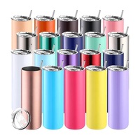 Gobelet isotherme en acier inoxydable à parois droites de 20 oz pour sublimation, design moderne et minimaliste, idéal pour les boissons transfrontalières