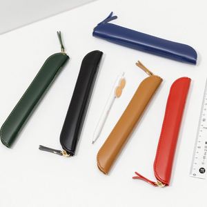 Estuche Delgado de Cuero PU con Cierre, Bolsa para Lápices, Porta Artículos de Papelería Portátil para Bolígrafos, Stylus, Útiles Escolares y de Oficina - Product Image 5