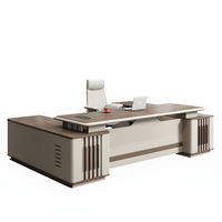 Escritorio Ejecutivo Moderno de Lujo para CEO, Resistente a los Arañazos, con Cajones, en Forma de L, Mesa de Trabajo de Madera, Silla, Color Personalizado, para el Hogar