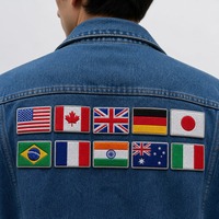 Lot de 10 patchs brodés drapeaux de pays, personnalisés 3D thermocollants à bords découpés pour bracelets, ODM