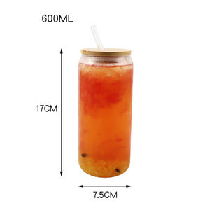 كوب زجاجي للحليب والماء والقهوة 12 أونصة كوب شاي مقاوم للحرارة مع غطاء من الخيزران - Product Image 5