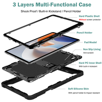 Étui robuste pour tablette Samsung Galaxy Tab S12 Plus 12,4 pouces avec béquille intégrée, noir