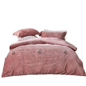 ชุดเครื่องนอนเมย์ ยิกัง ผ้าฟลีซ 4 ชิ้น สำหรับฤดูหนาว ผ้าโพลีเอสเตอร์รูปทรงสี่เหลี่ยมผืนผ้า พิมพ์ลายแบบ Reactive  นุ่มสบายผิว - Product Image 3