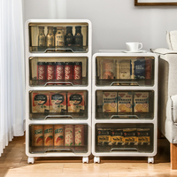 Chine Mini boîte de rangement en plastique de pièces de type tiroir à 3 couches avec roues