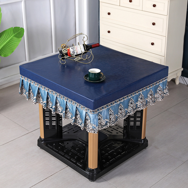 Cuir huilé broderie dentelle brodée bleu marine 808025