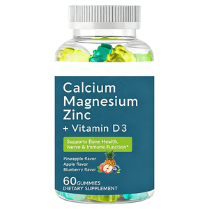 Gomitas <span class=keywords><strong>de</strong></span> Calcio, <span class=keywords><strong>Magnesio</strong></span> y <span class=keywords><strong>Zinc</strong></span> OEM ODM, Vitamina D3, Glicinato <span class=keywords><strong>de</strong></span> <span class=keywords><strong>Magnesio</strong></span>, Suplemento Sin Azúcar para Adultos, Mejora la Memoria/El Sueño, 60 Unidades - Product Image 1