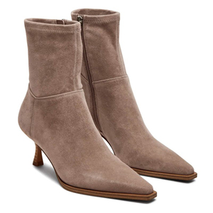 Damen Wildleder Kätzchen <span class=keywords><strong>Low</strong></span> Heel Stiefeletten Pointed Toe Side Zipper Short <span class=keywords><strong>Booties</strong></span> - Product Image 2