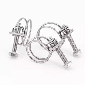 201 thép không gỉ Xoắn mùa xuân kẹp với M8 Bolt đôi dây và ống clip cho dây hose Metric Hệ thống đo lường - Product Image 2