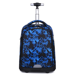 OEM Oxford Fashion Geometric Pattern High Quality Unisex College School Trolley <b>Rolling</b> <b>Backpack</b> with Wheels - Product Image 2