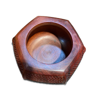 Vente chaude Traditionnel En Bois Lobulaire Palissandre Weiqi Pot Pièces D'échecs Conteneur pour Meubles De Maison dans La Salle À Manger Salon Utilisation