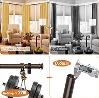 TAIWANG support de tringle à rideau de haute qualité support de tringle à rideau réglable ensemble d'accessoires de rideau tige tête décorative