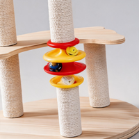 Arbre à chat en bois multicouche de luxe classique 124 cm, tour à chat moderne avec hamac capsule spatiale, jouet rotatif et griffoir en sisal pour intérieur