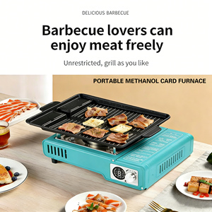 Réchaud de camping portable au gaz <span class=keywords><strong>butane</strong></span>, surface en acier inoxydable, petit format type carte - Product Image 4