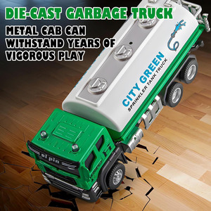 Friction Power Toys Diecast <strong>Garbage</strong> <strong>Truck</strong> Toy Tanker <strong>Trucks</strong> Alloy <strong>Mini</strong> Dump <strong>Truck</strong> Inertial Sanitation Vehicle for Toddlers - Product Image 3