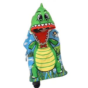 Fabrikanten Groothandel Kinderen Cape Badhanddoek Cape Schattige Cartoon Zwemmen Zachte Print Absorberende Sneldrogende Handdoek Cape