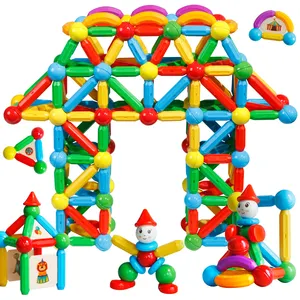 最安全的塑料强磁七彩棒积木磁球和棒建筑棒建筑玩具