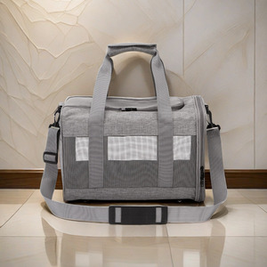 Wholesale Portable Foldable Fleece <b>Dog</b> Cat Travel Carrier Solid Zipper Breathable Pet Stroller 6KG for <b>Carrying</b> Pets - Product Image 2