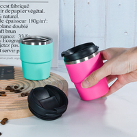 Tasse à café isolée en acier inoxydable mini shot personnalisée de 6oz gobelet pour enfant avec couvercle et revêtement en poudre