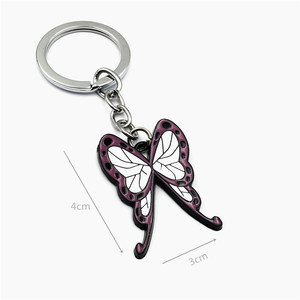 Porte-clés de <span class=keywords><strong>kimetsu</strong></span> <span class=keywords><strong>no</strong></span> <span class=keywords><strong>yaiba</strong></span>, Demon Slayer, pendentif papillon en alliage émaillé, porte-clé pour cadeaux des joueurs - Product Image 5