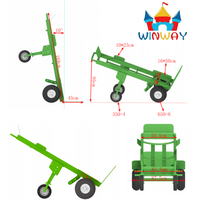 Chariot de transport pliable et ultra-résistant pour gonflables, chariot de remorquage robuste pour le levage de structures gonflables