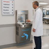 Distributeur d'eau en acier inoxydable mural avec filtre à eau, eau pure et froide, pour hôpital et clinique
