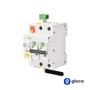 เบรกเกอร์วงจรไฟฟ้าอัจฉริยะ Gloca แบบ 2 ขั้ว 16 แอมป์ 250 โวลต์ ควบคุมผ่านแอป Tuya ปลั๊กอเนกประสงค์ ดีไซน์พลาสติก - Product Image 3