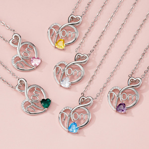 Collar de Acero Inoxidable con Dijes <span class=keywords><strong>para</strong></span> el Día de la Madre, el Mejor Regalo <span class=keywords><strong>para</strong></span> Mamá - Product Image 1
