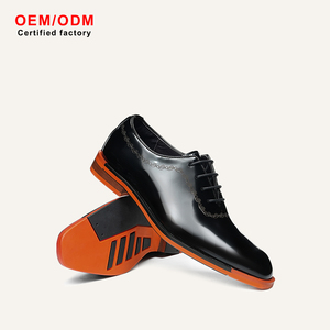 Chaussures habillées en cuir de vachette pour hommes, personnalisées OEM, à lacets, imperméables, à bout pointu, confortables et respirantes, idéales pour le bureau, la carrière et les mariages, collection automne - Product Image 1