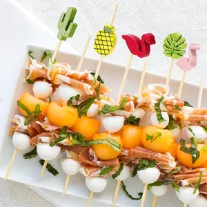 Disposable Decoration Party Bbq Dessert Cocktail Food Fruit Bamboo Skewers Pick Stick