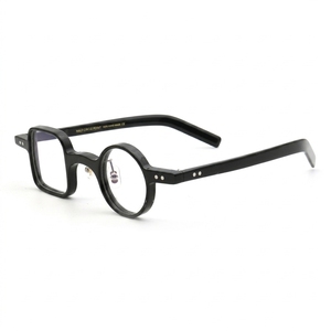 Monture de lunettes rondes rétro unisexe <span class=keywords><strong>PES5</strong></span>, lunettes optiques asymétriques uniques en acétate, en stock pour une expédition rapide - Product Image 2