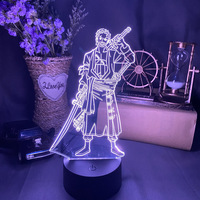 Prix de gros Lampe d'anime 3D unique Service personnalisé 16 couleurs Télécommande Lumière de nuit décorative pour table de chevet