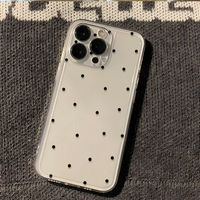 Coques de téléphone antichoc en TPU style dessin animé à pois pour iPhone 17 Pro/14/13/12 SE, XR/XS Max, 16 Plus, 15 avec emballage de vente au détail