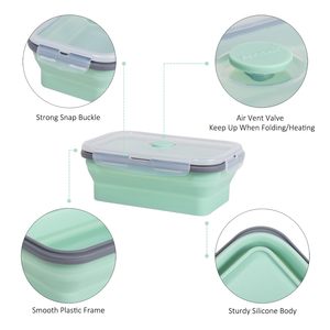 Tốt nhất người bán có thể gập lại Silicone cấp thực phẩm cup container với nắp ngăn duy nhất cho bảo quản thực phẩm lưu trữ du lịch sử dụng chàng trai - Product Image 4