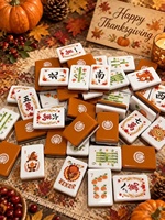 Mahjong américain Thanksgiving Turkey Pumpkin, 160 tuiles en acrylique, cadeau pour la fête d'automne, personnalisable OEM ODM, faible MOQ, vente en gros