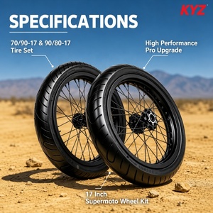 Neumático de Conversión Supermoto Motard KYZ de <span class=keywords><strong>17</strong></span> Pulgadas, Sin Cámara, Doble Propósito, Alto Rendimiento, para Motocicletas Eléctricas de Calle y Todoterreno, Piezas de Repuesto - Product Image 4