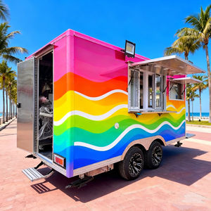 Multi-functional Towable 4-Wheel Stainless Steel Ice Cream Fast Food Snack <b>Cart</b> for School Scenic Spot Park <b>Beach</b> Vending - Product Image 3