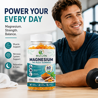 Gummies OEM Magnésium Tri-Plex 60 unités avec Curcuma Poivre Noir B6 B12 Soutien Relaxation Musculaire et Système Nerveux Marque Privée