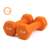 Accueil Femmes Fitness Musculation 2kg Haltères hexagonaux en néoprène en fonte avec vinyle rose Ensembles de revêtement de fer à tremper